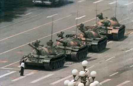 Man vs. tanks in Tiananmen Square, 1989. This picture speaks for itself.